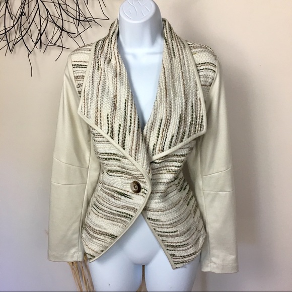 *Final Price* Soft TRIBAL blazer. Liquid leather. Earthy. Medium - Picture 1 of 8